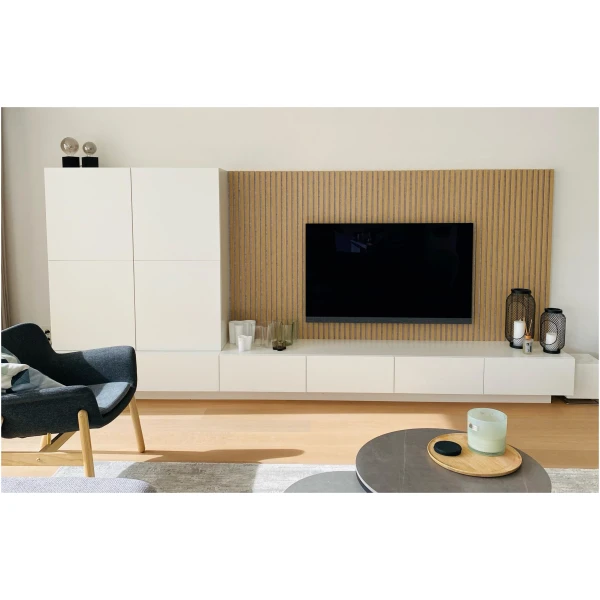 Akupanel Naturel Eiken 260 x 52cm - Grijs Vilt (bundel van 80 stuks)