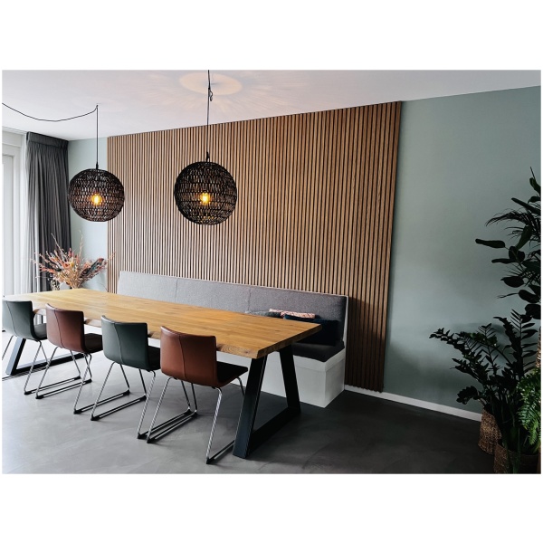 Akupanel Naturel Eiken 260 x 52 cm - Grijs Vilt