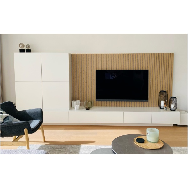 Akupanel Naturel Eiken 260 x 52 cm - Grijs Vilt